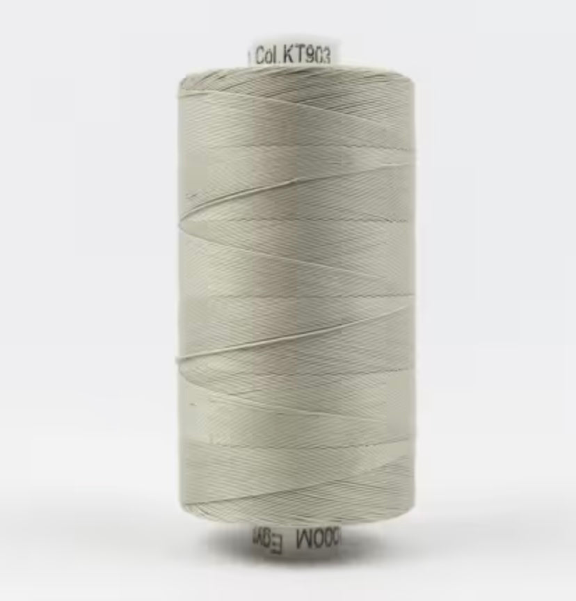 Konfetti Wonderfil Cotton Thread, 50wt, 1000m, Very Light Grey KT1-903