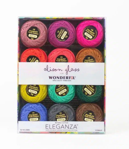 Alison Glass for Wonderfil Eleganza Pack in Flora Colorway-12ct, 8wt