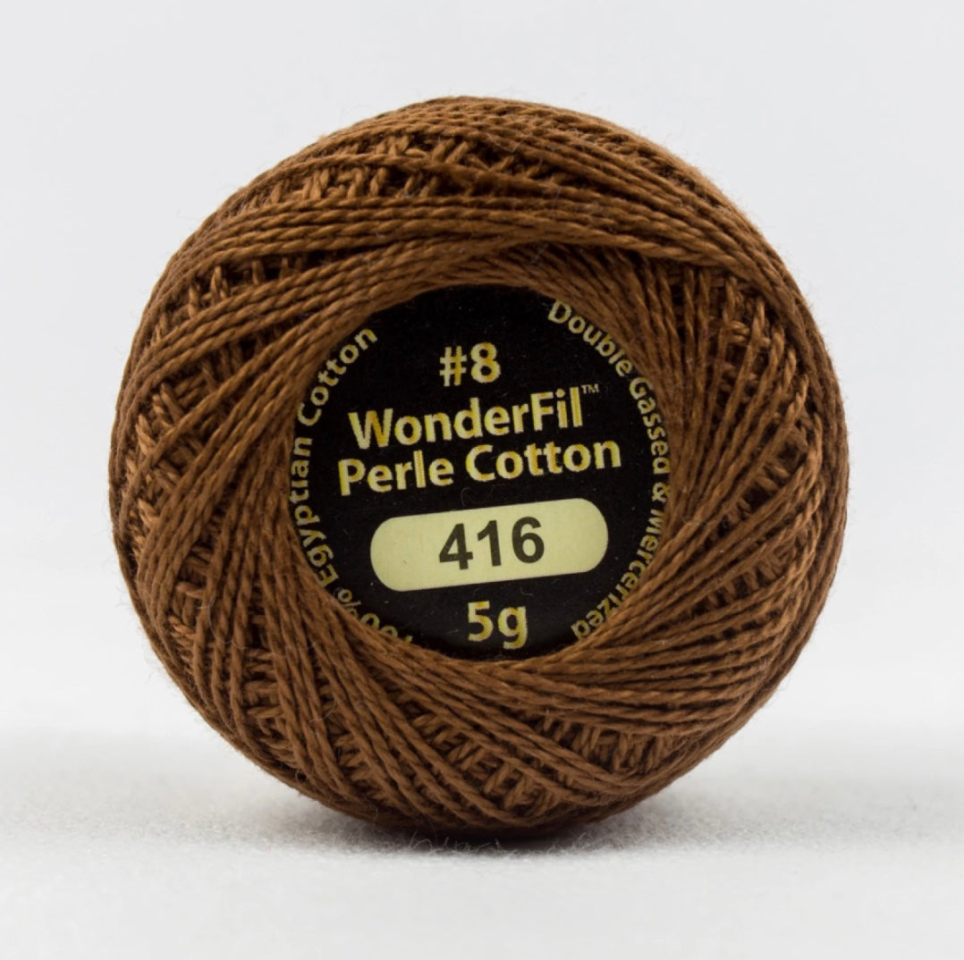 Eleganza Wonderfil, Perle Cotton Ball, 8wt, 5Gram, 42yd, Dark Chocolate EL5G-416