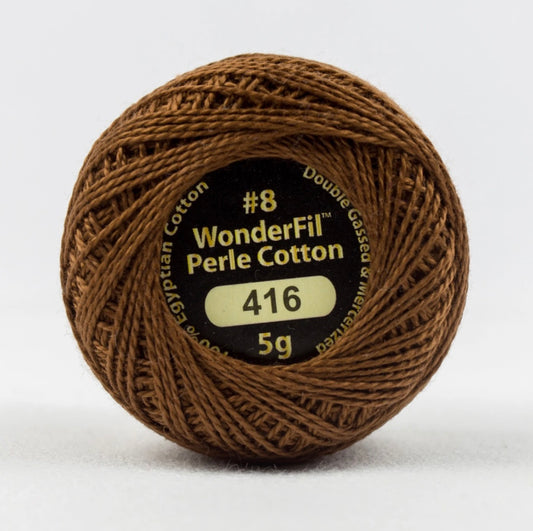 Eleganza Wonderfil, Perle Cotton Ball, 8wt, 5Gram, 42yd, Dark Chocolate EL5G-416