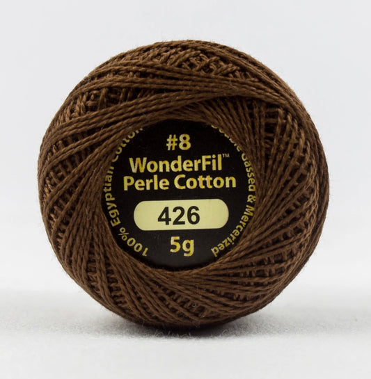 Eleganza Wonderfil, Perle Cotton Ball, 8wt, 5Gram, 42yd, Bakers Chocolate EL5G-426