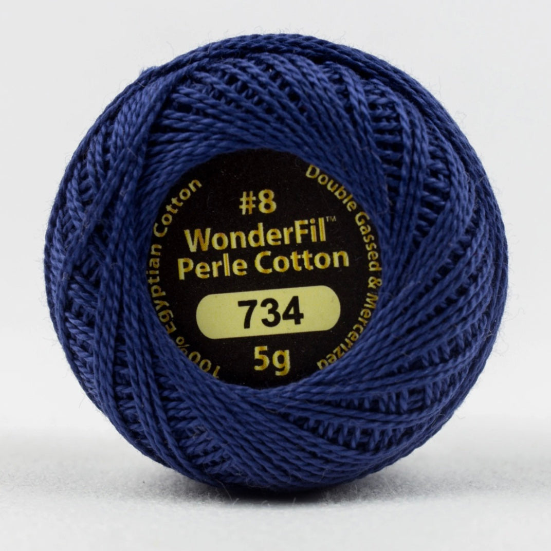 Eleganza Wonderfil, Perle Cotton Ball, 8wt, 5Gram, 42yd, Denim EL5G-734