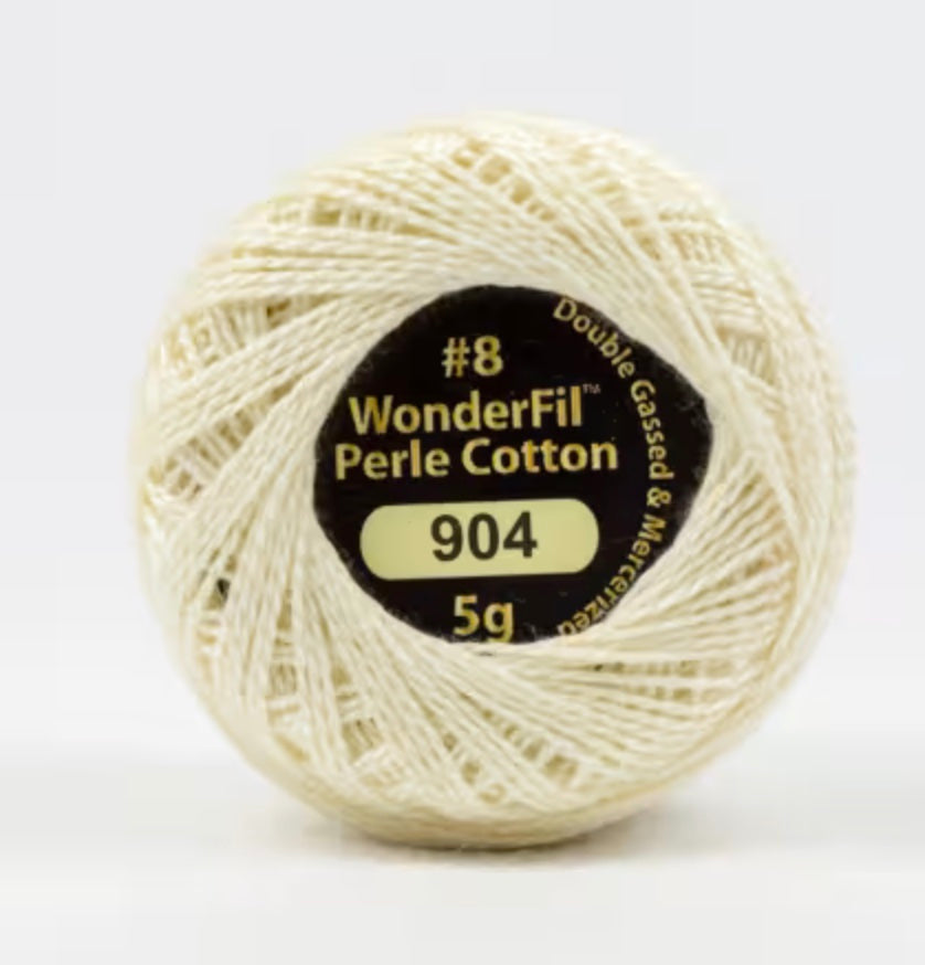 Eleganza Wonderfil, Perle Cotton Ball, 8wt, 5Gram, 42yd, Cream EL5G-904