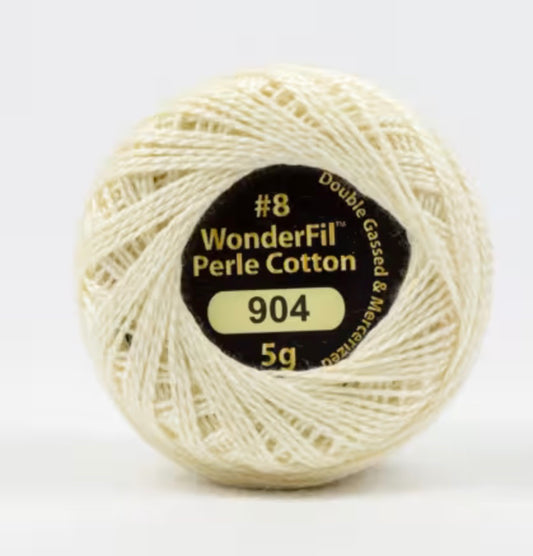 Eleganza Wonderfil, Perle Cotton Ball, 8wt, 5Gram, 42yd, Cream EL5G-904
