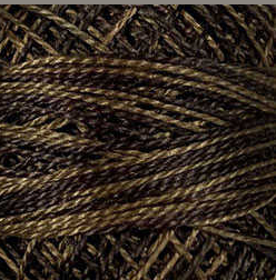 Valdani Variegated Pearl Cotton Ball Sz8 73yd Blackened Khaki Brown O548