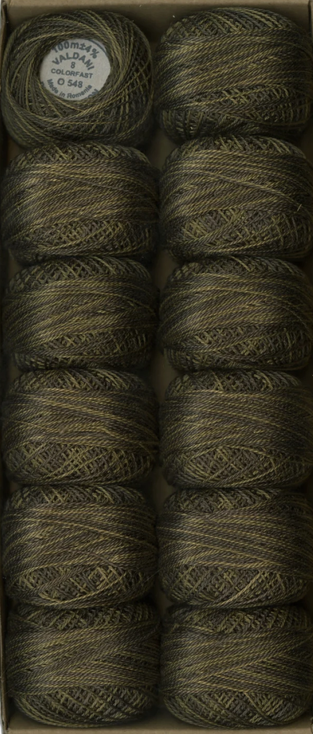Valdani Variegated Pearl Cotton Ball Sz8 73yd Blackened Khaki Brown O548