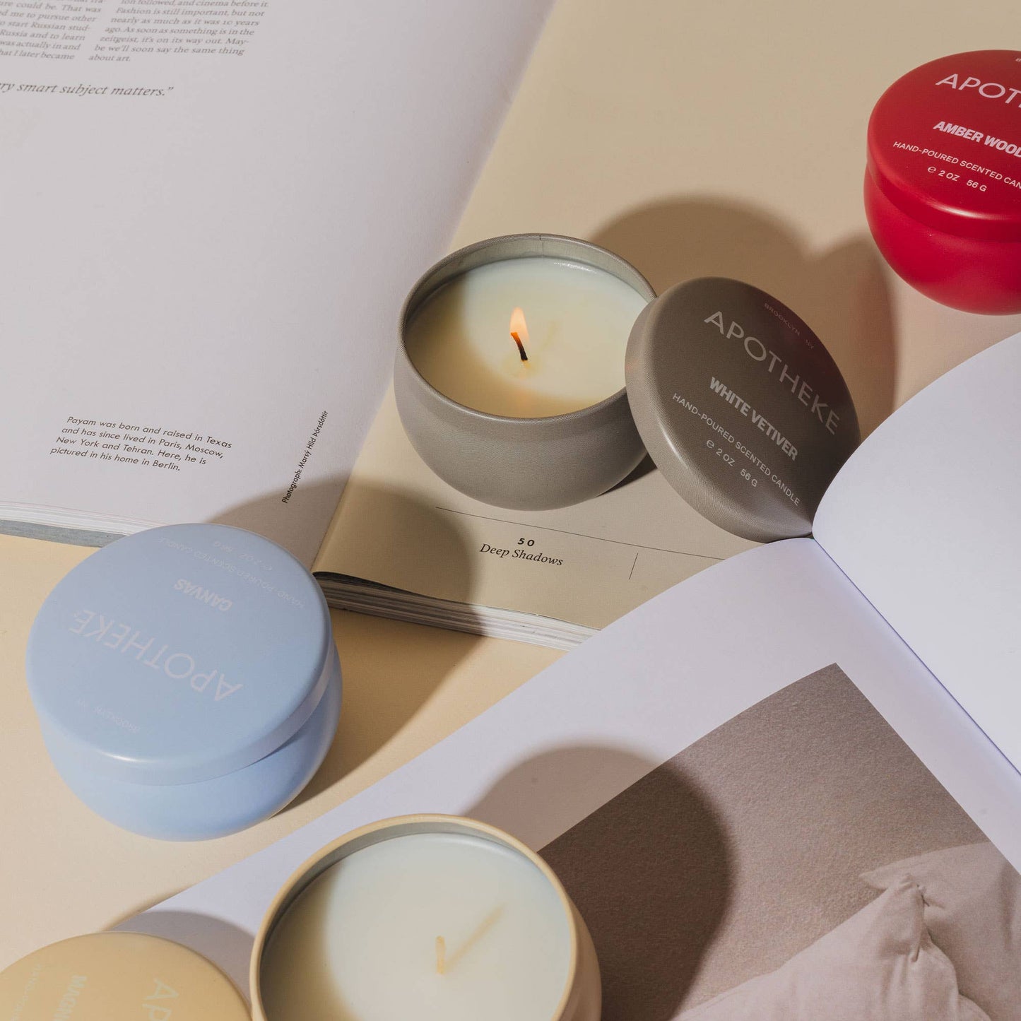 White Vetiver Mini Tin Candle by Apotheke