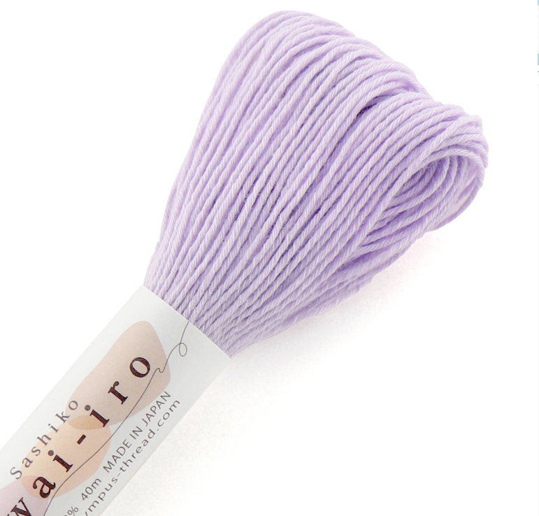 Olympus Sashiko Thread, Medium Skein 40m, Lavender Sage A5