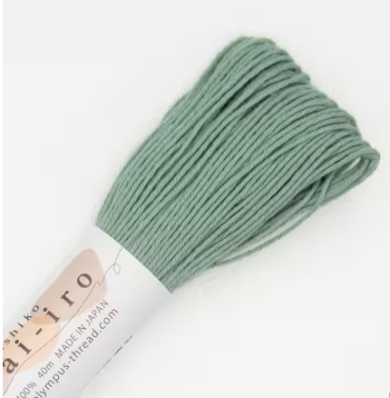 Olympus Sashiko Thread, Medium Skein 40m, Green Tea A8