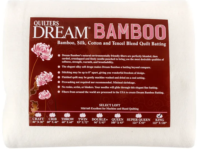 King Size 120" x 122", Bamboo, Quilters Dream Batting