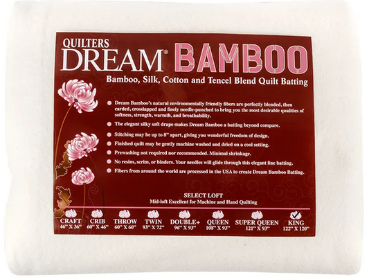 King Size 120" x 122", Bamboo, Quilters Dream Batting