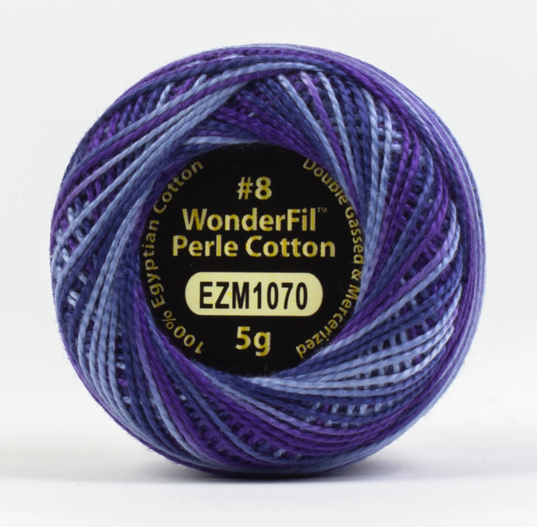 Eleganza Wonderfil, Perle Cotton Ball, 8wt, 5Gram, 42yd, Purple Haze EZM1070